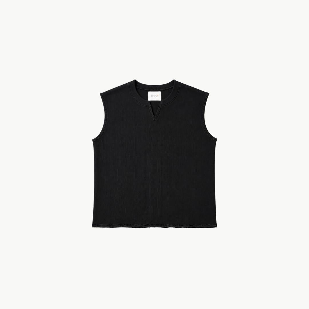 V-Notch Ribbed Muscle Tee