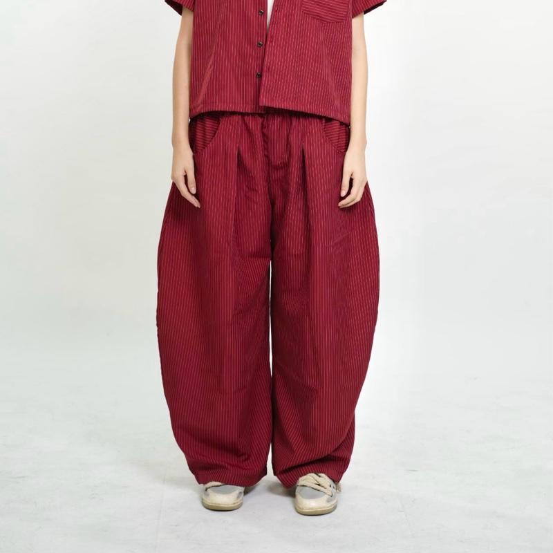 Pinstripe Barrel Pants
