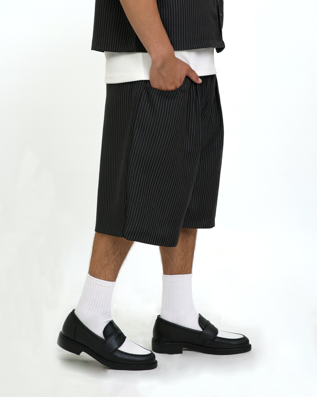 Pinstripe Barrel Shorts