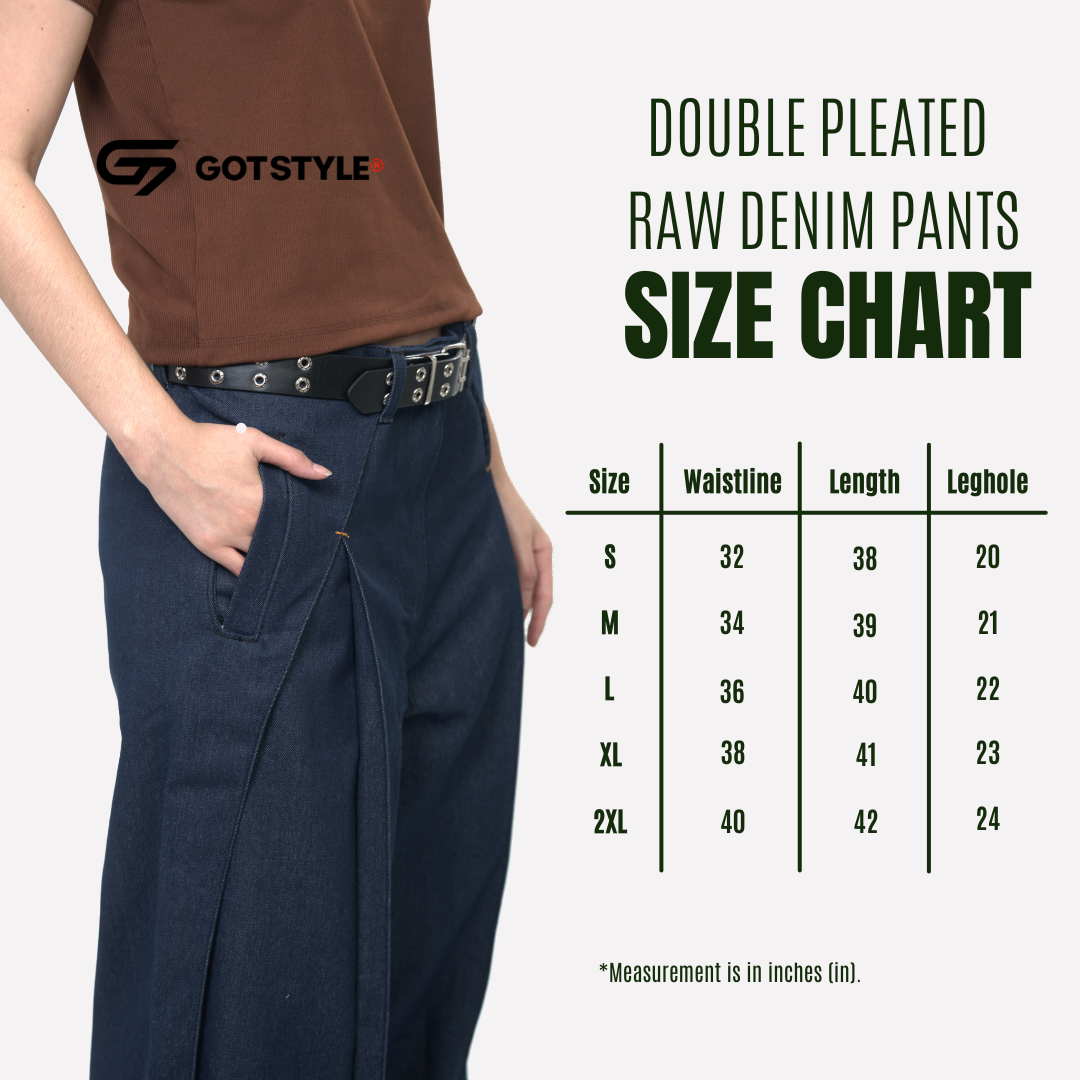 Double Pleated Raw Denim Pants