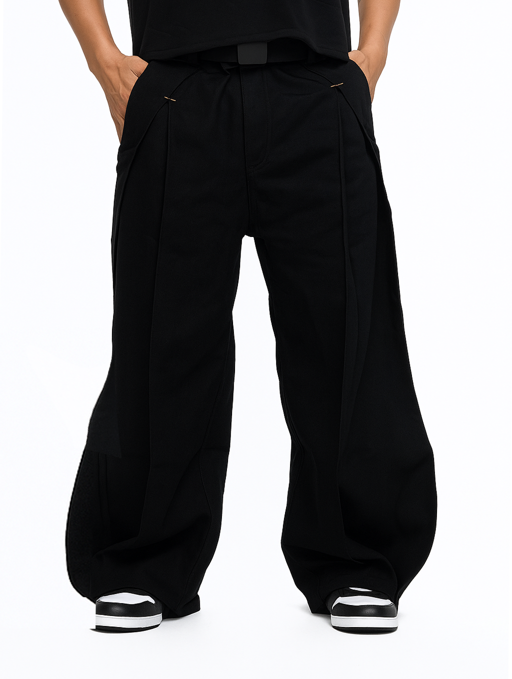 Double Pleated Raw Denim Pants