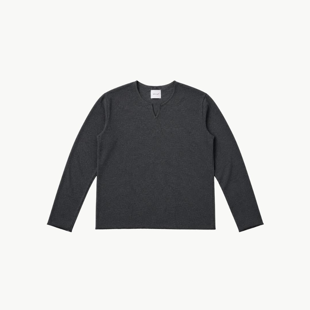 V-Notch Ribbed Long Sleeve