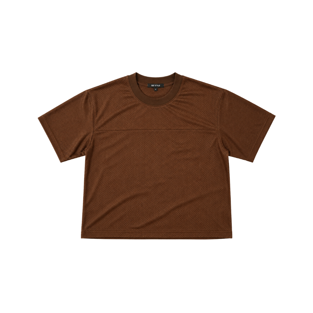 Boxy Cropped Football Jersey Shirt