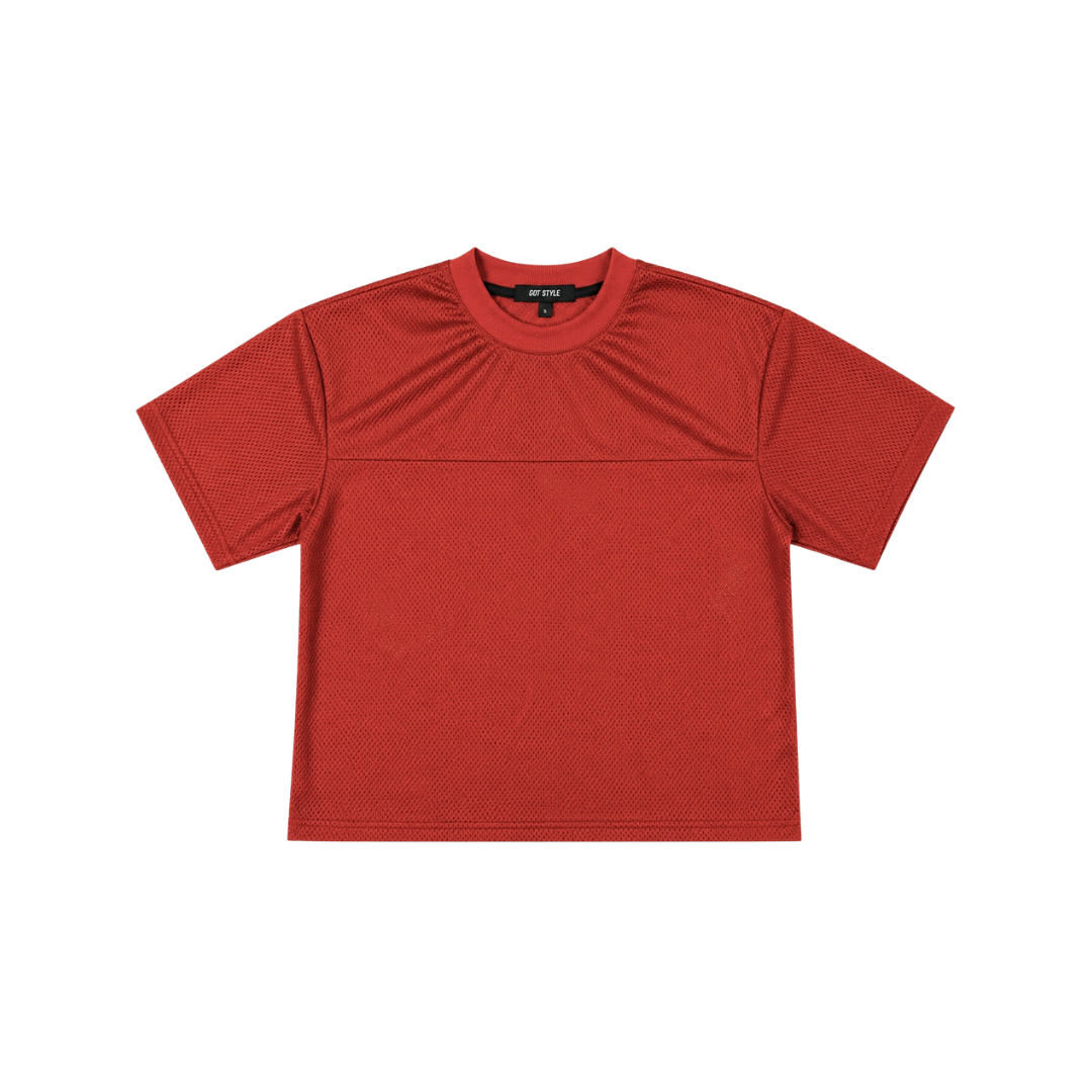 Boxy Cropped Football Jersey Shirt