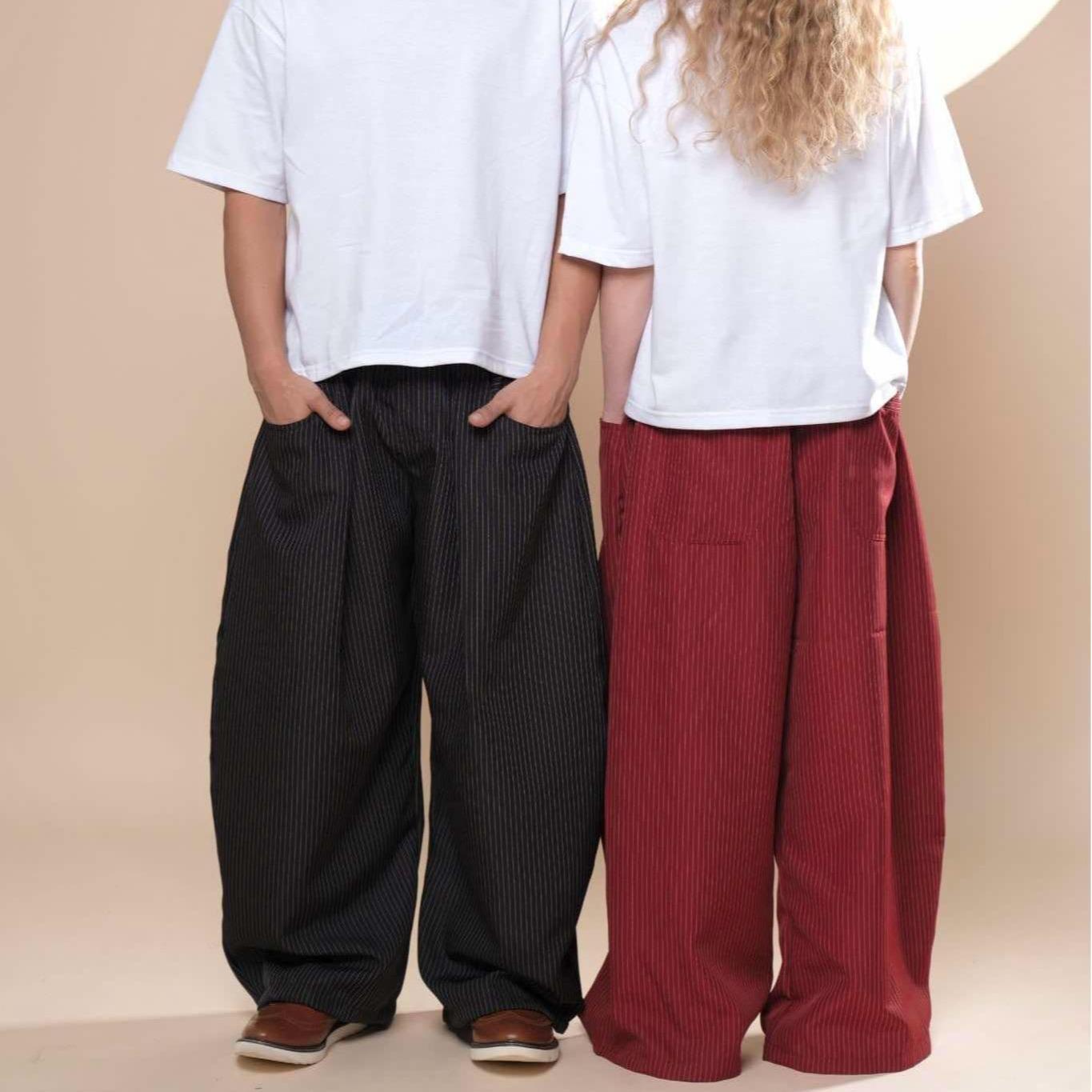 Pinstripe Barrel Pants