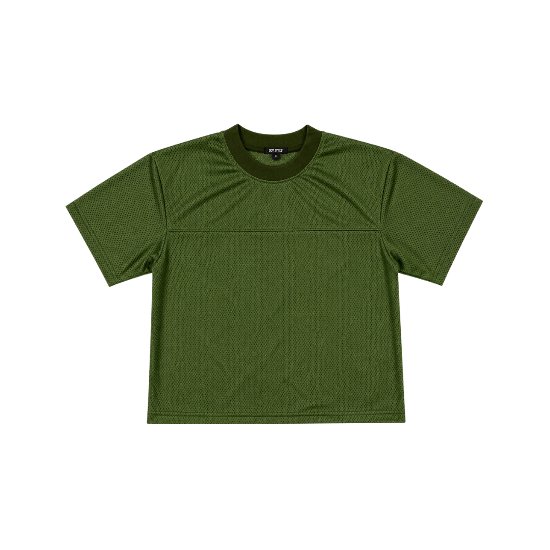 Boxy Cropped Football Jersey Shirt