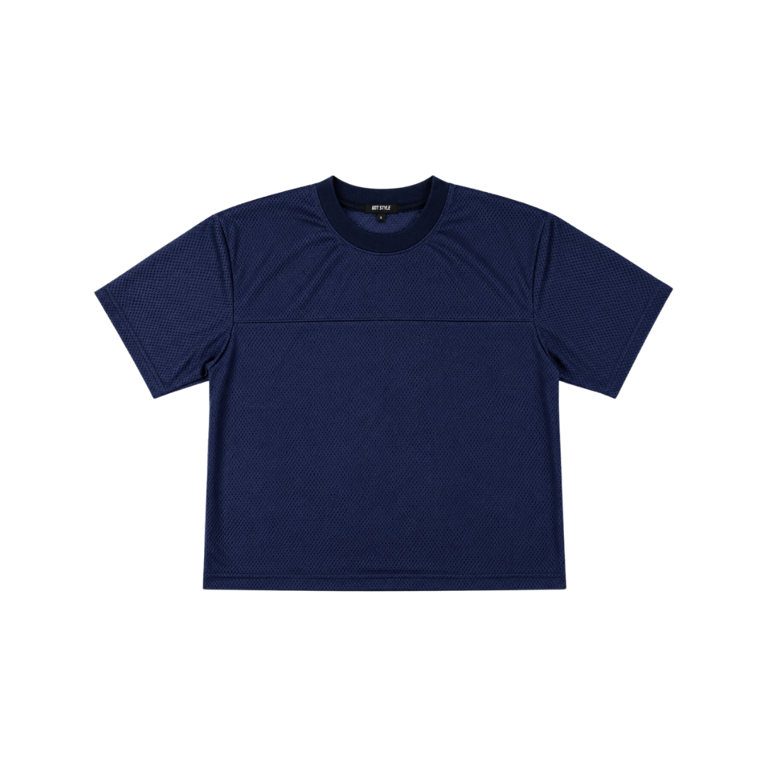 Boxy Cropped Football Jersey Shirt