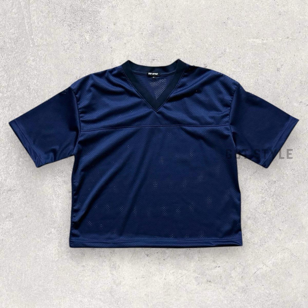 Boxy Cropped Football Jersey Shirt