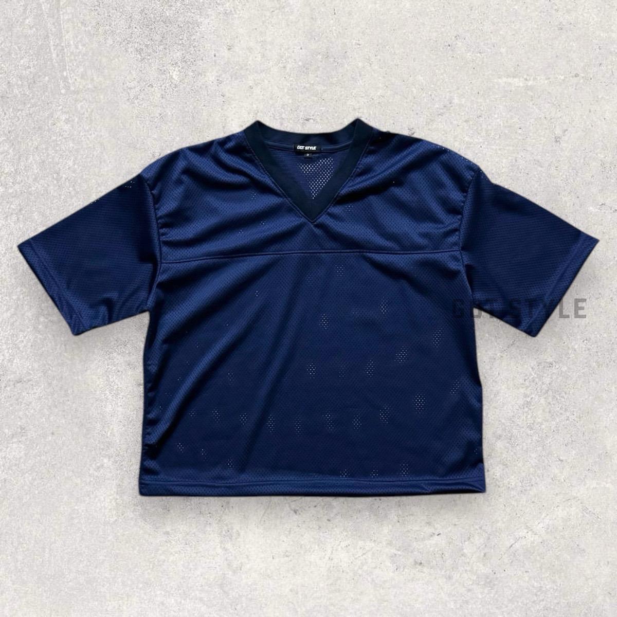 Boxy Cropped Football Jersey Shirt