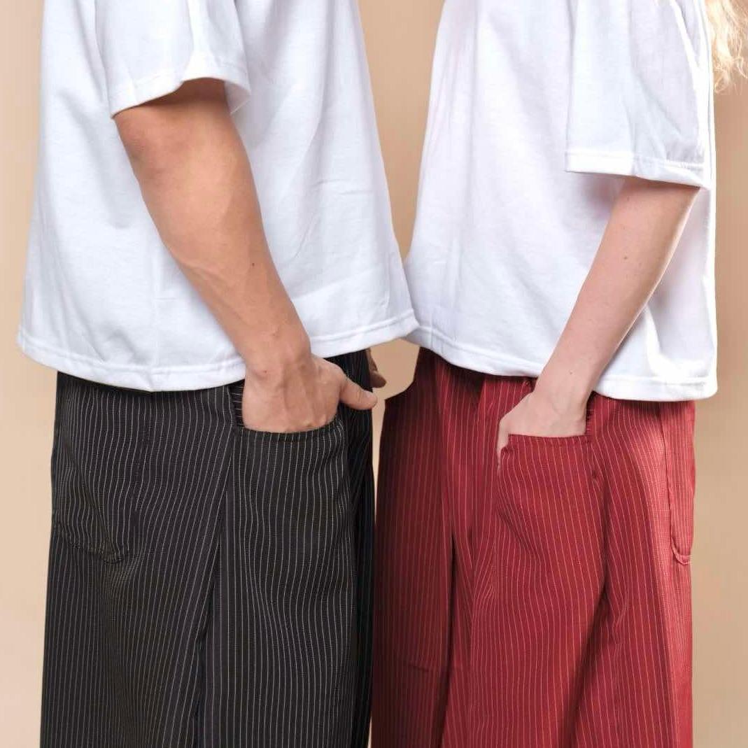 Pinstripe Barrel Pants