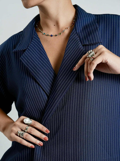 Pinstripe Breasted Polo