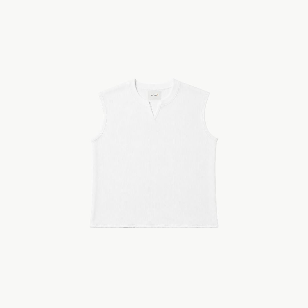 V-Notch Ribbed Muscle Tee