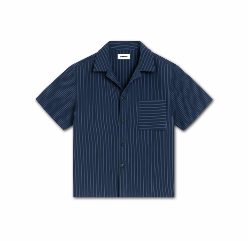 Pinstripe Boxy Cropped Polo