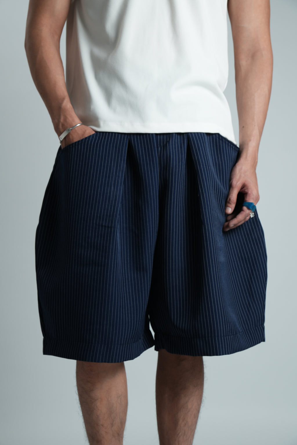 Pinstripe Barrel Shorts