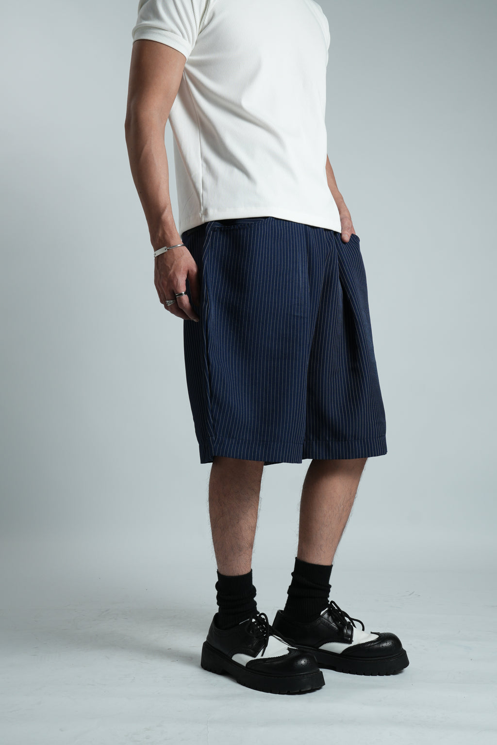 Pinstripe Barrel Shorts