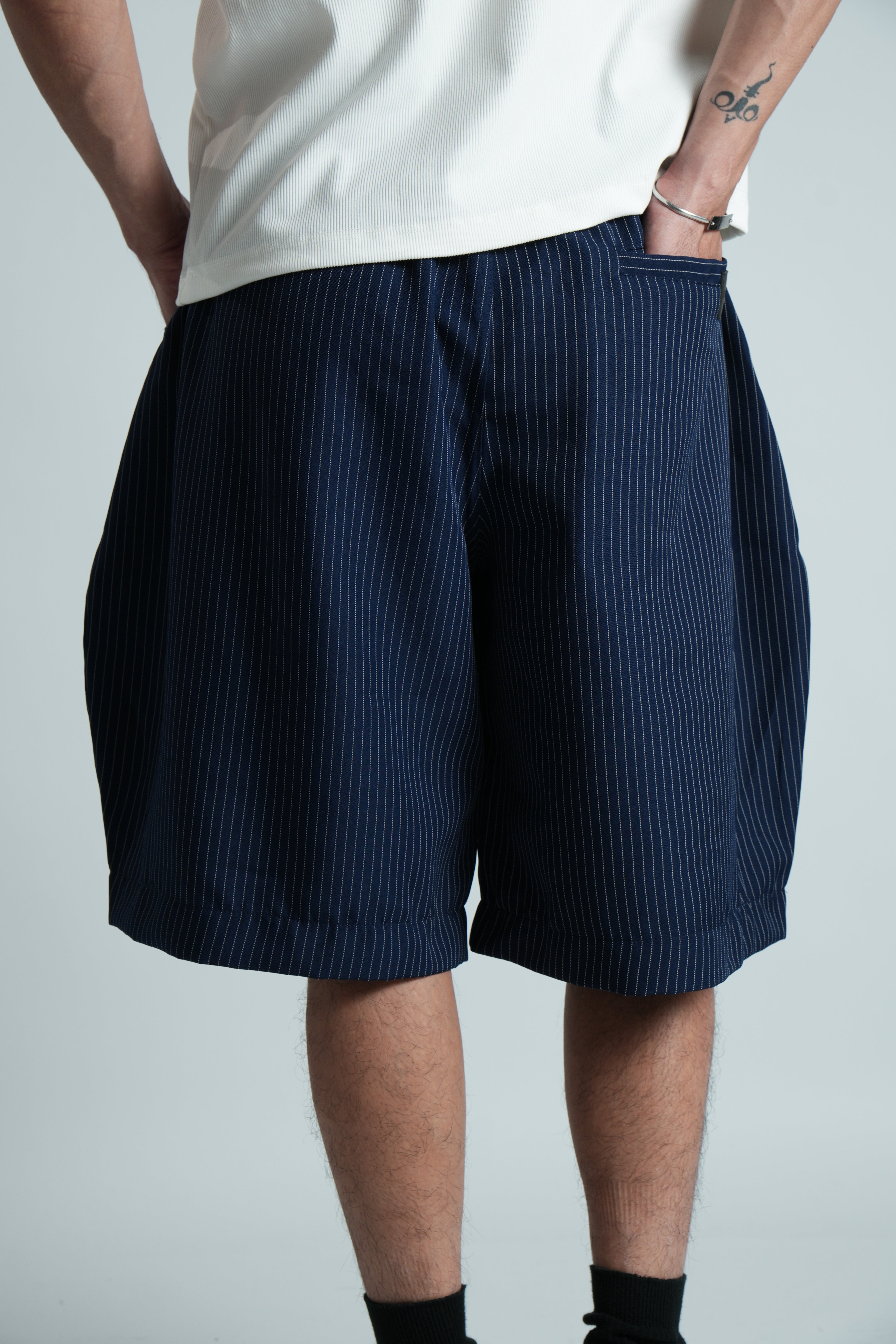 Pinstripe Barrel Shorts