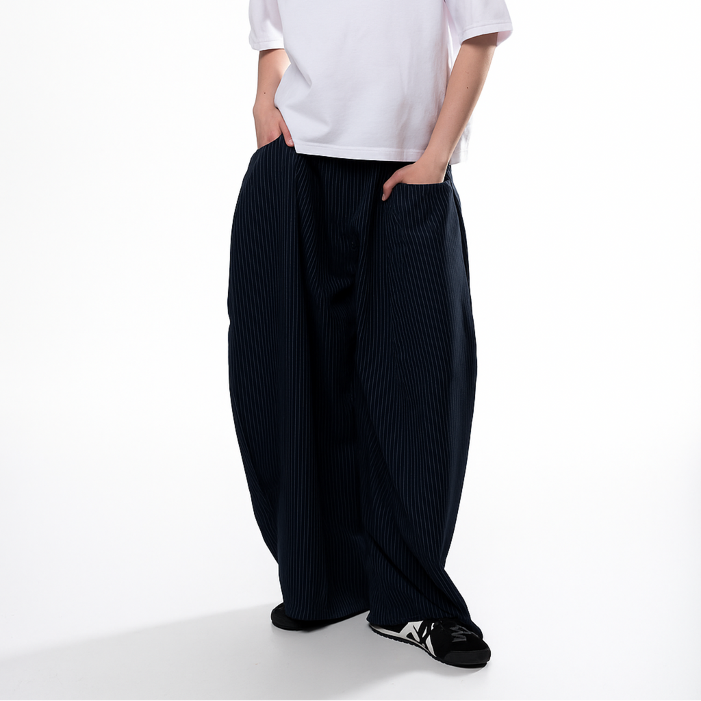 Pinstripe Barrel Pants