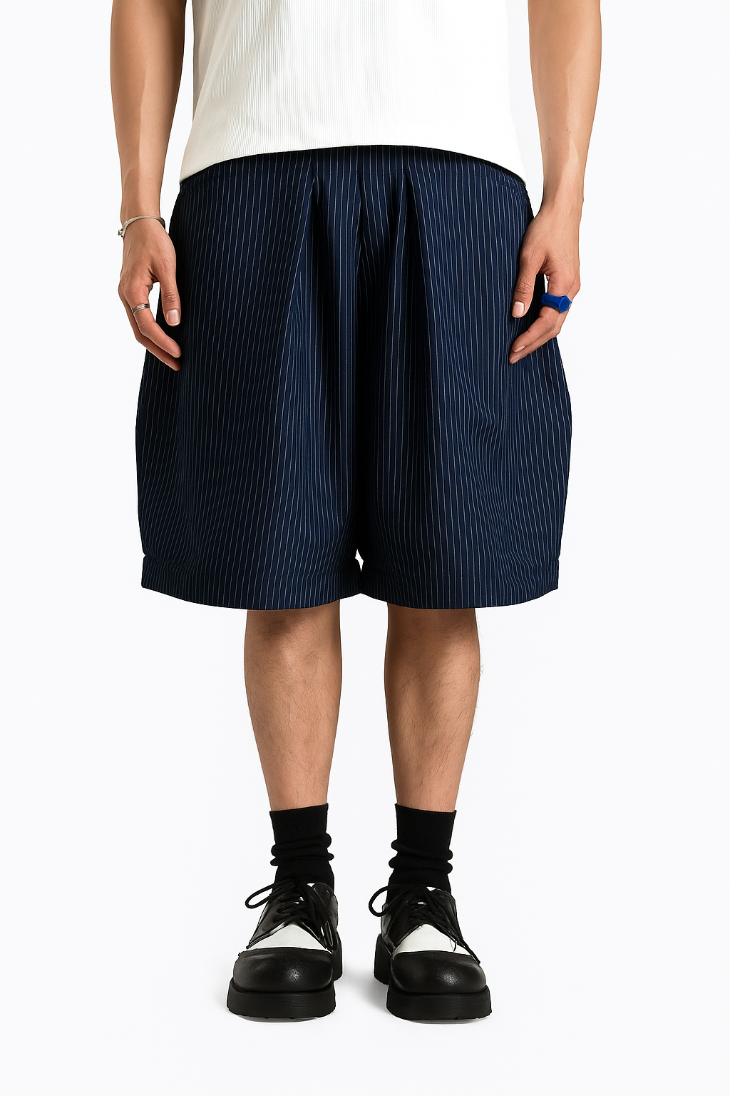 Pinstripe Barrel Shorts