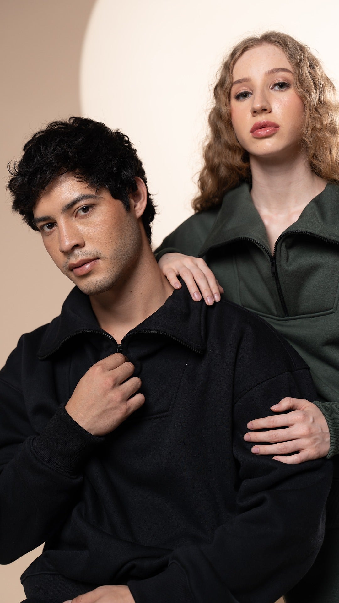 High Neck Quarter Zip Pullover Sweater