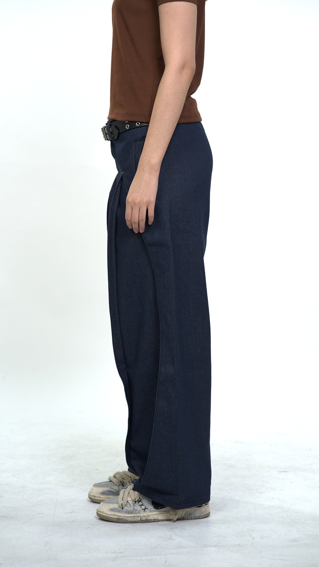 Double Pleated Raw Denim Pants