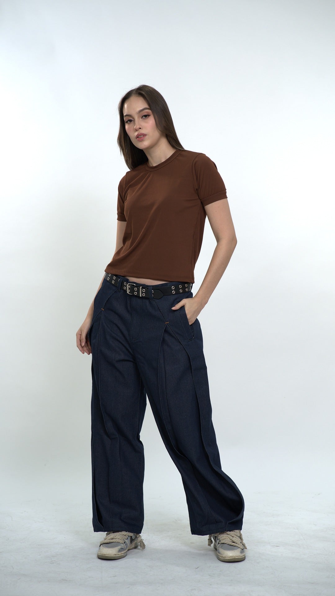 Double Pleated Raw Denim Pants