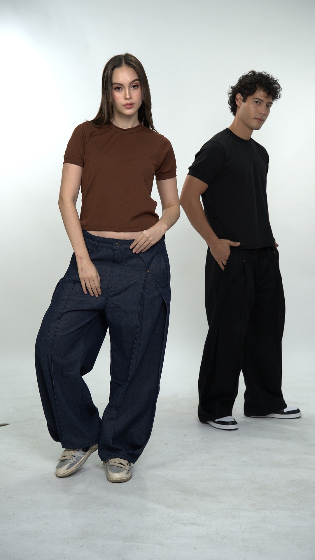 Double Pleated Raw Denim Pants