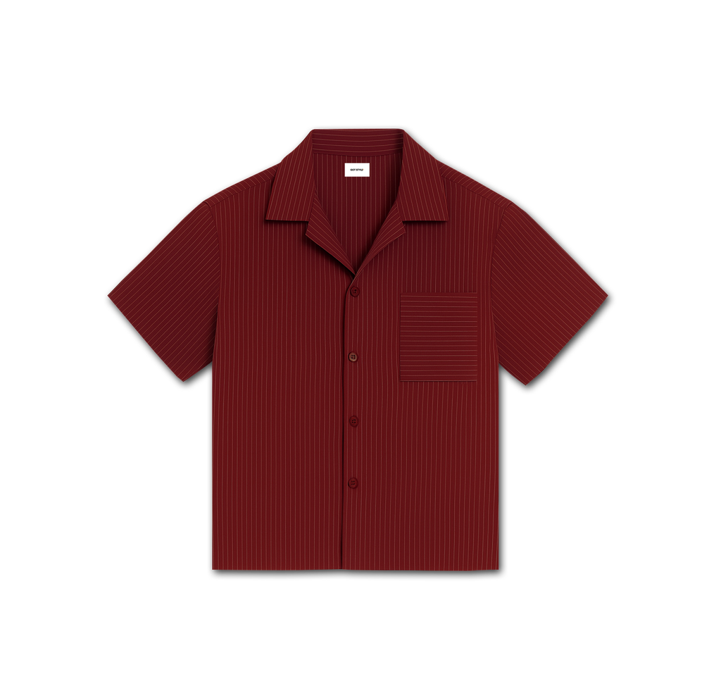 Pinstripe Boxy Cropped Polo