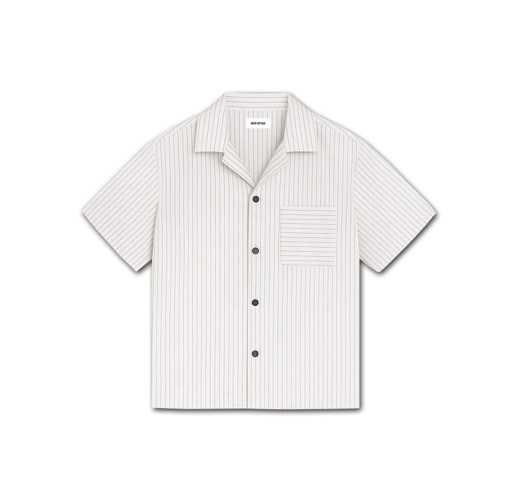 Pinstripe Boxy Cropped Polo