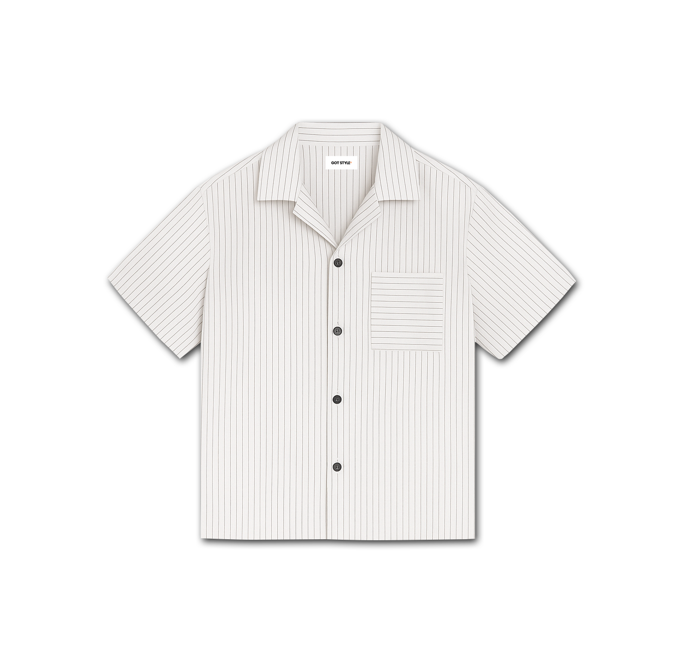 Pinstripe Boxy Cropped Polo