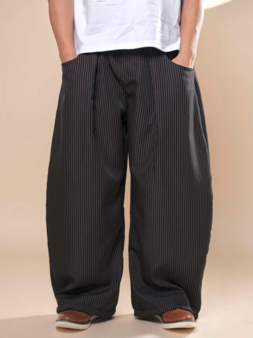 Pinstripe Barrel Pants