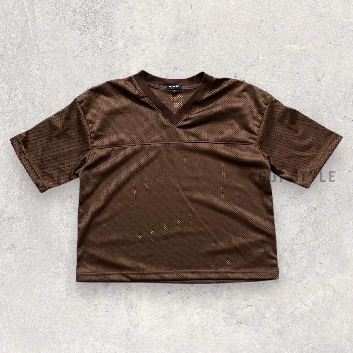 Boxy Cropped Football Jersey Shirt