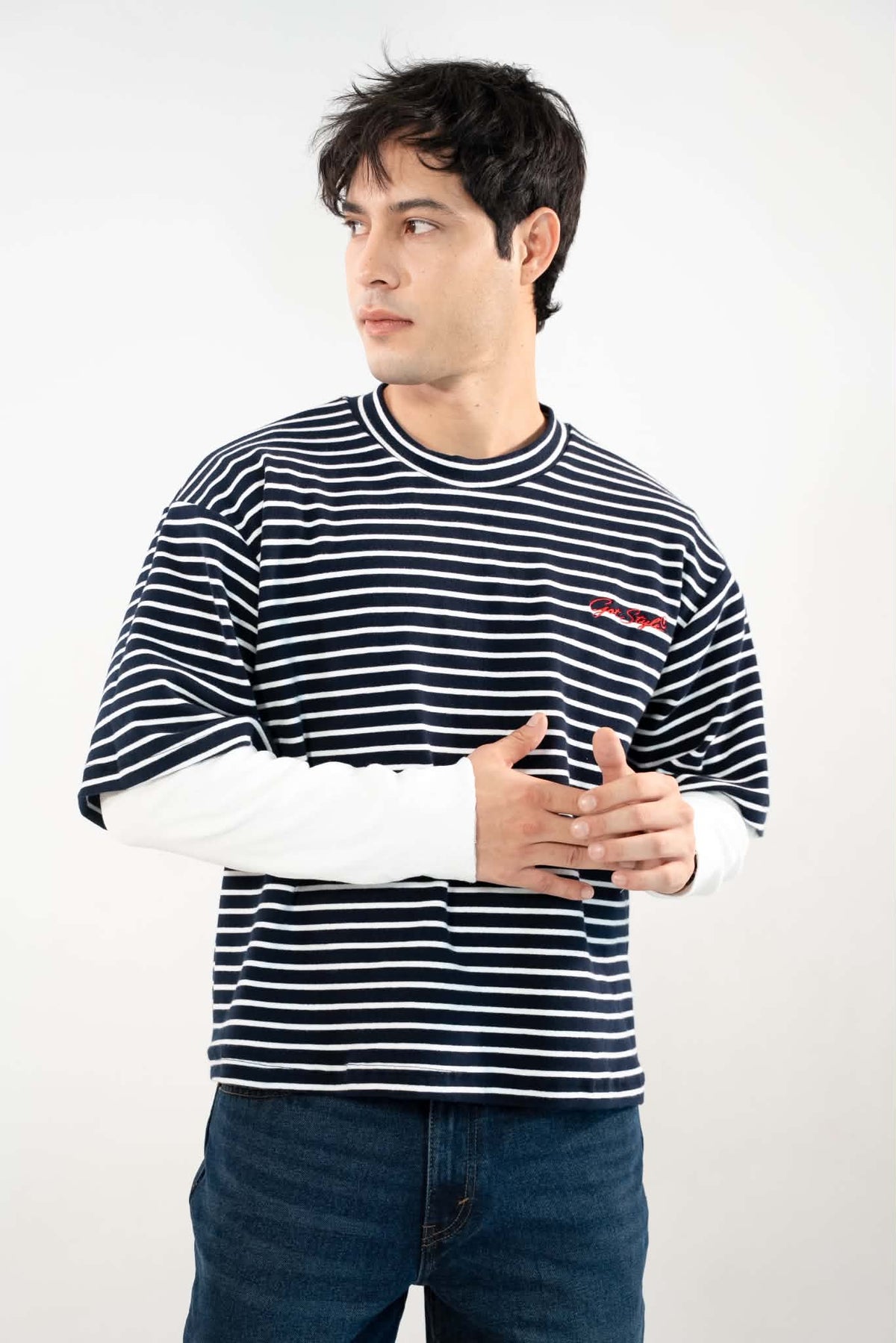 RE:PEAT Classic Oversized Stripe Tee