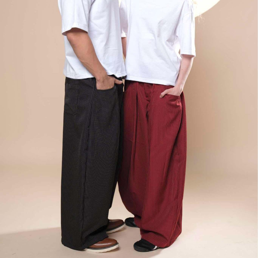 Pinstripe Barrel Pants