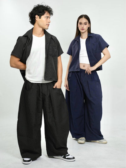 Pinstripe Boxy Cropped Polo