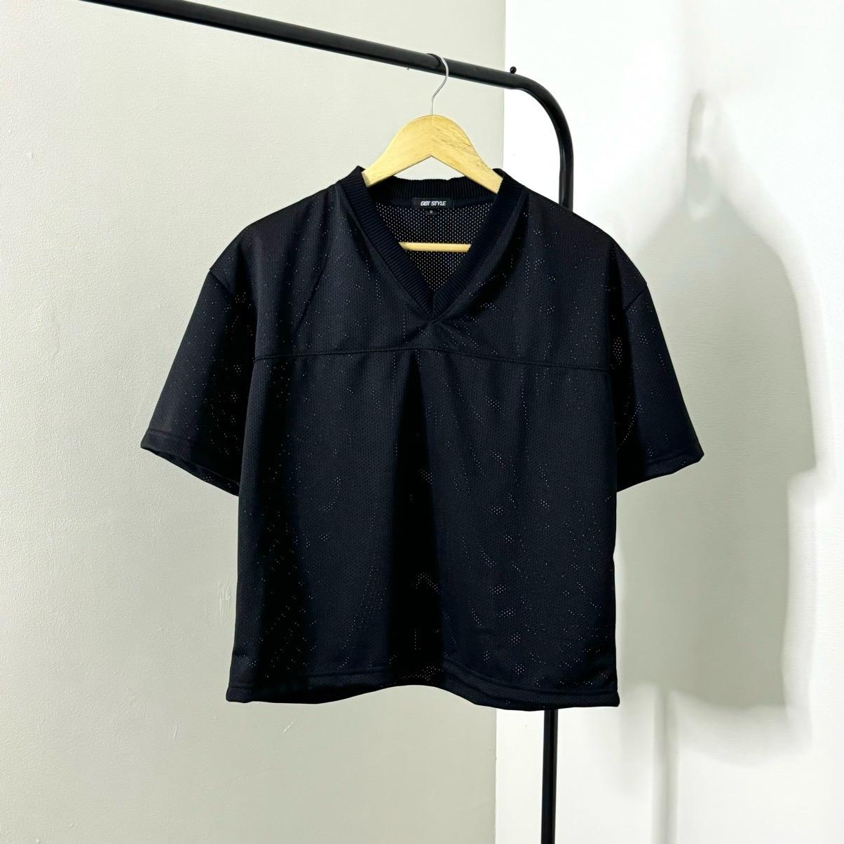 Boxy Cropped Football Jersey Shirt