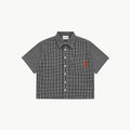 Boxy Cropped Checkered Polo
