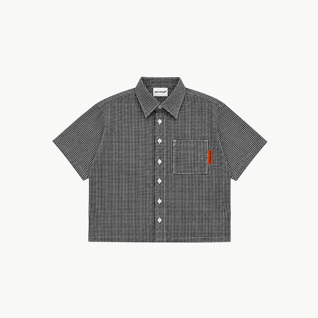 Boxy Cropped Checkered Polo
