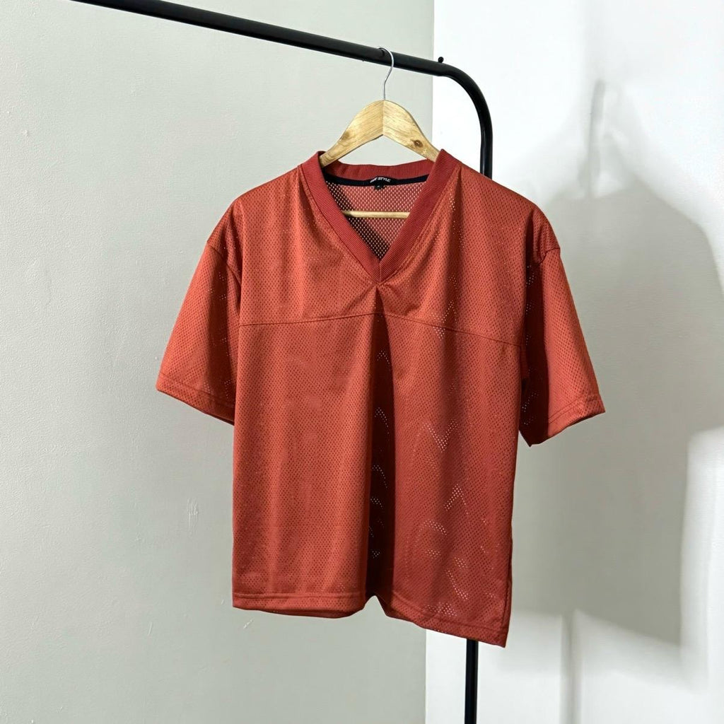 Boxy Cropped Football Jersey Shirt