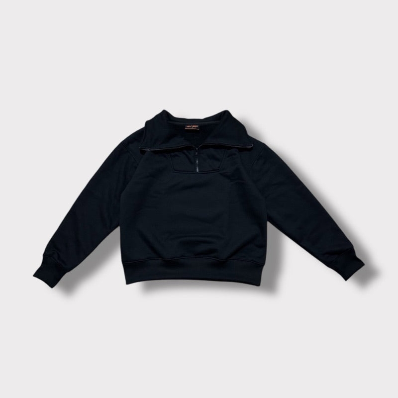 High Neck Quarter Zip Pullover Sweater