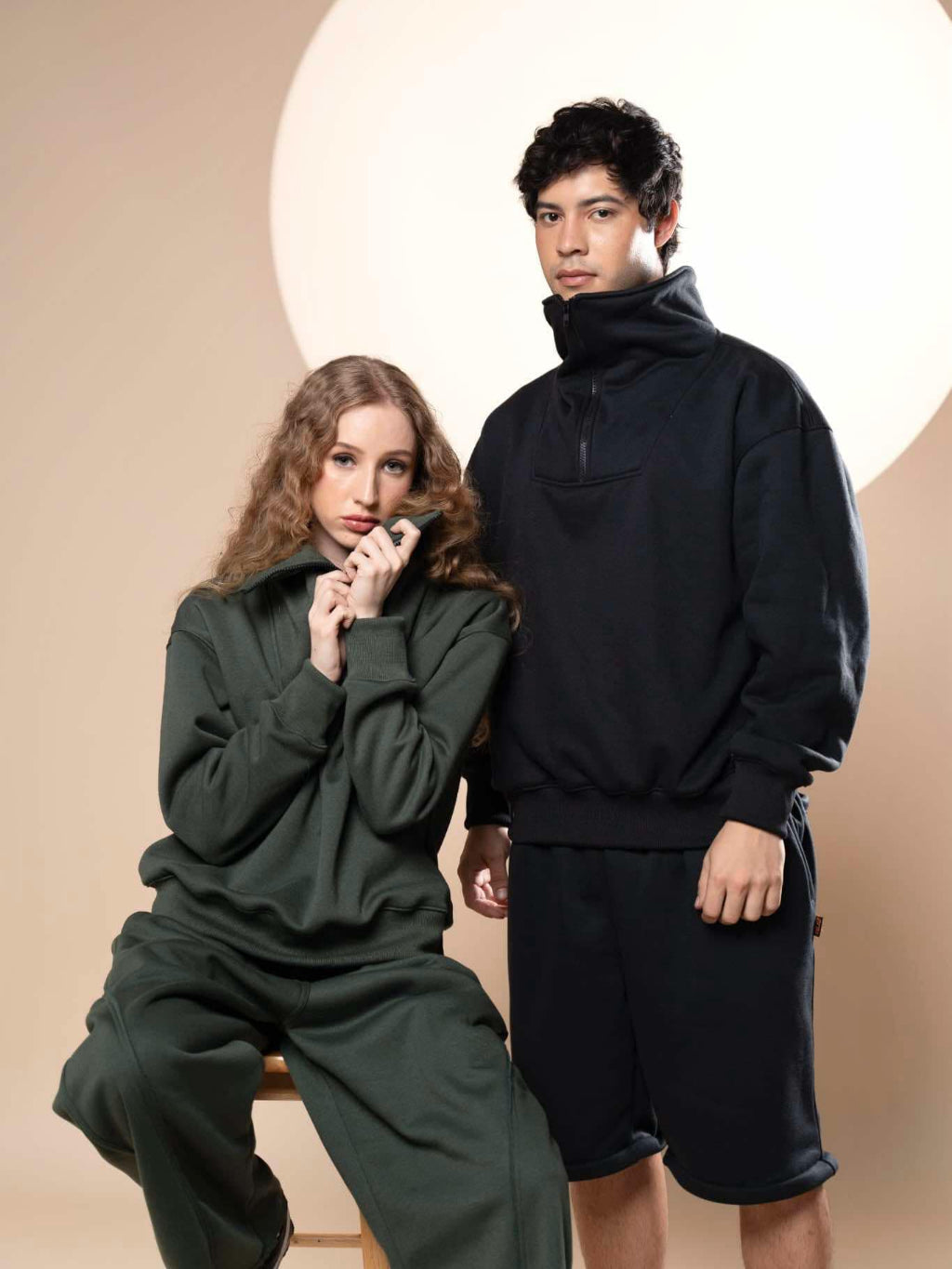 High Neck Quarter Zip Pullover Sweater