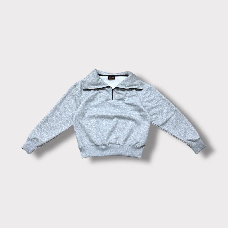 High Neck Quarter Zip Pullover Sweater